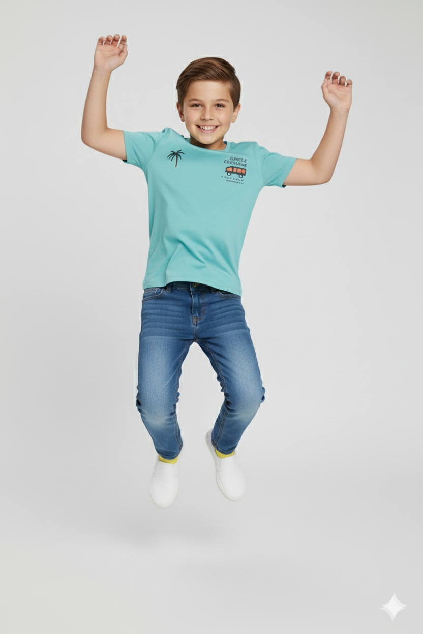 Kids Round Neck T-Shirt For Boys - Image 4