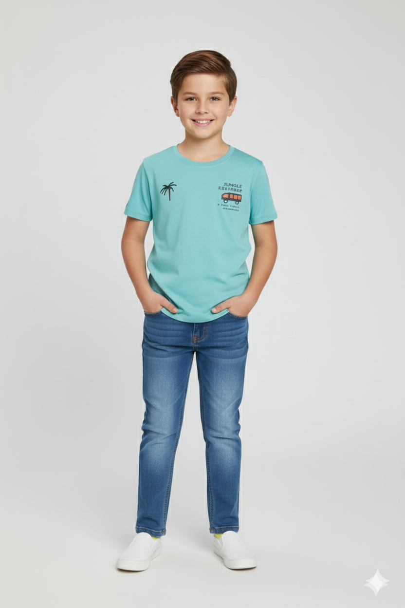 Kids Round Neck T-Shirt For Boys
