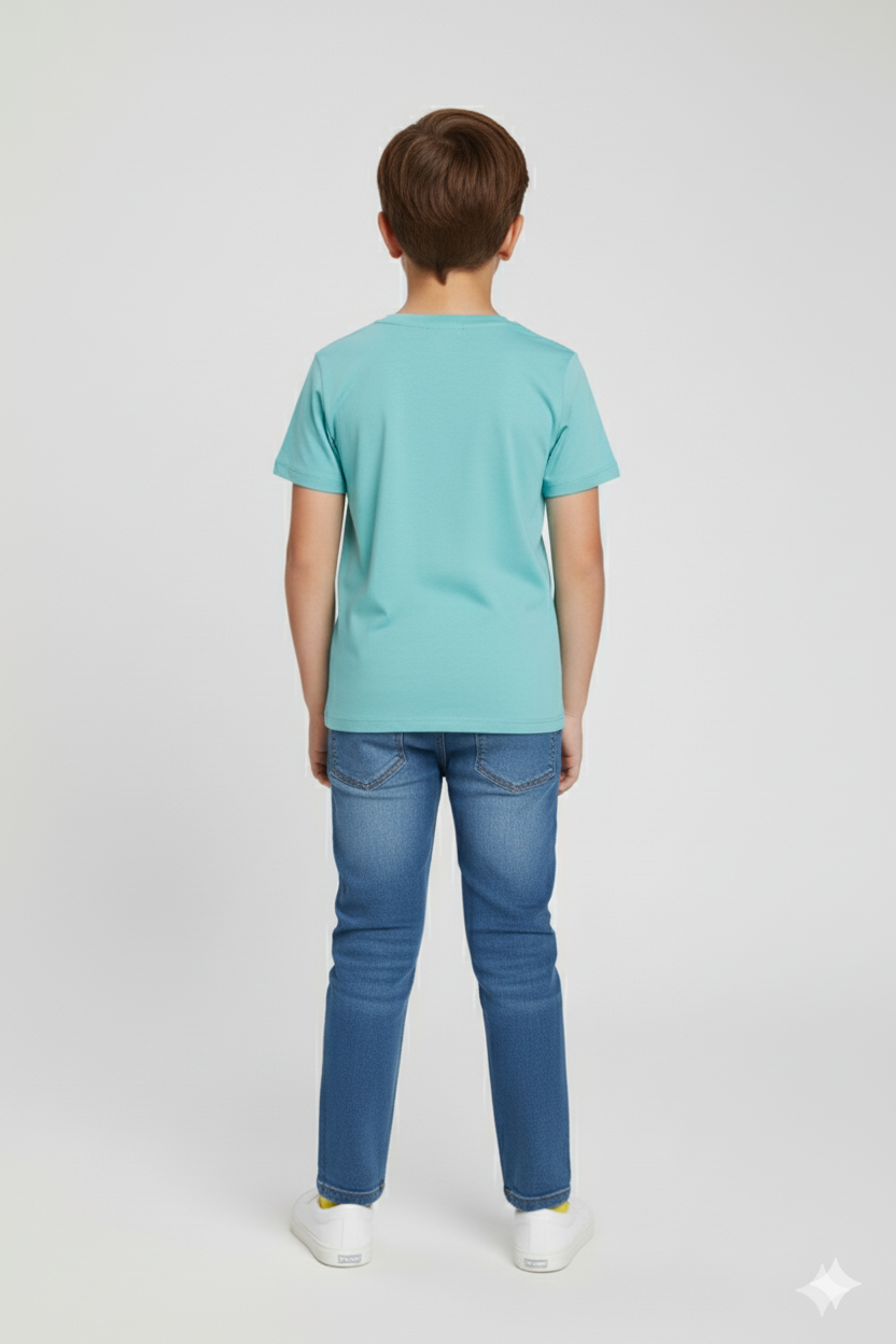 Kids Round Neck T-Shirt For Boys - Image 3